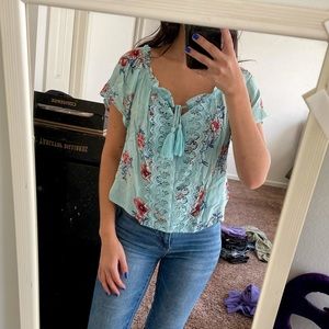 Blue Flowy Top